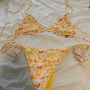 Boutique yellow floral bikini!